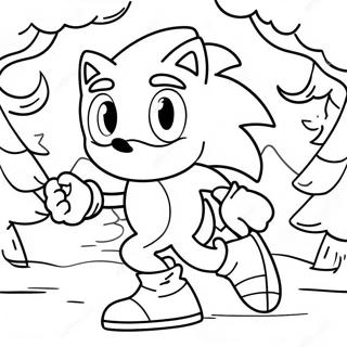 Pagina Da Colorare Di Sonic In Un Paesaggio Invernale 104049-41951