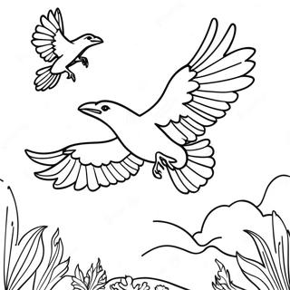 Pagina Da Colorare Di Corvi Maestosi Che Volano 104225-42079