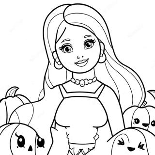 Pagina Da Colorare Di Barbie Con La Zucca 104714-42461