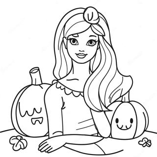 Pagina Da Colorare Di Barbie Con La Zucca 104714-42462