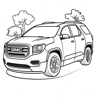 Pagina Da Colorare Del Suv Familiare Gmc Acadia 105103-42771