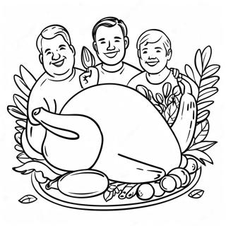 Pagina Da Colorare Del Banchetto Del Ringraziamento Con La Famiglia 10510-1579