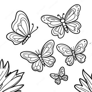 Pagina Da Colorare Sulla Bella Migrazione Delle Farfalle 105256 42901