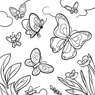 Pagina Da Colorare Sulla Bella Migrazione Delle Farfalle 105256 42903