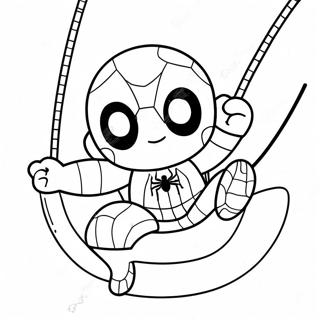 Pagina Da Colorare Di Baby Spiderman Carino Che Dondola 105537-43109