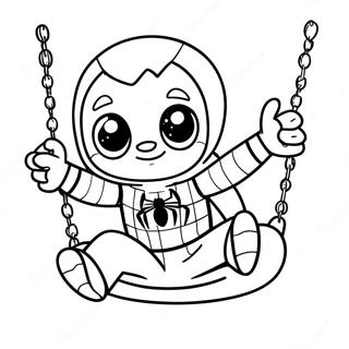 Pagina Da Colorare Di Baby Spiderman Carino Che Dondola 105537-43110