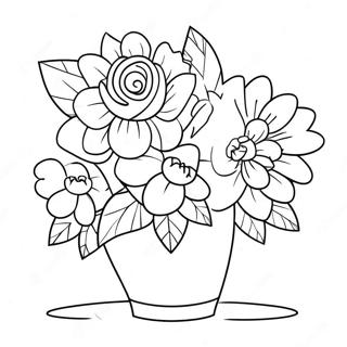 Pagina Da Colorare Fiori Romantici Di San Valentino 105664-43210