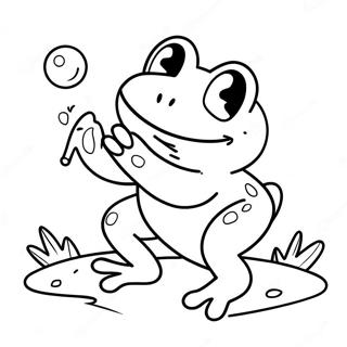 Pagina Da Colorare Di Rana Giocosa Che Cattura Una Mosca 105770-43299