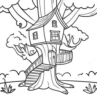 Pagina Da Colorare Della Casa Sullalbero Delle Fate Scintillante 105951-43439