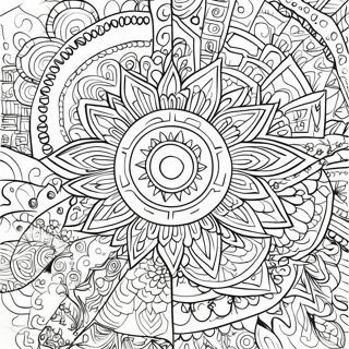 Pagina Da Colorare Di Un Mandala Estetico Psichedelico Colorato 106541-43891