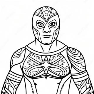 Pagina Da Colorare Di Rey Mysterio Con Costume Colorato 106722-44040