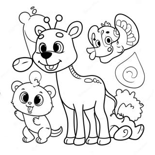 Pagina Da Colorare Con Animali Allegri 107206-44423