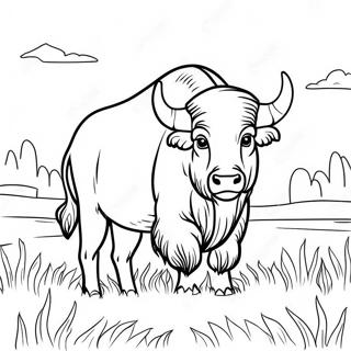 Pagina Da Colorare Bufalo Maestoso In Un Campo 107640-44753