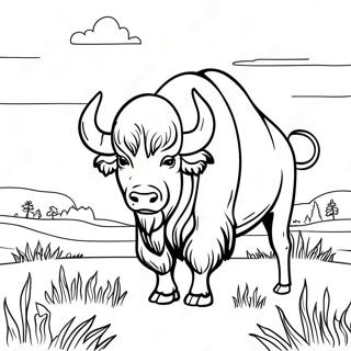 Pagina Da Colorare Bufalo Maestoso In Un Campo 107640-44756