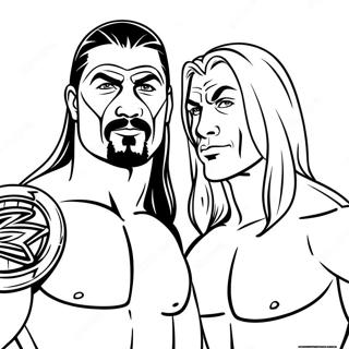 Pagina Da Colorare Dinamica Di Tag Team Wwe 107720 44825