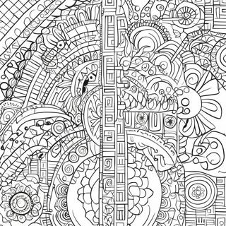 Pagina Da Colorare Motivi Aztechi Intricati 107769-44853