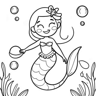 Pagina Da Colorare Della Magica Elsa Sirena In Scena Sottomarina 107871-44936
