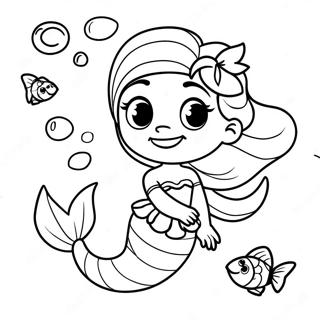 Pagina Da Colorare Di Elsa Sirena Giocosa Con Amici Pesci 107873-44942