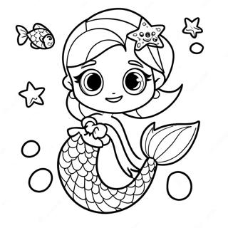 Pagina Da Colorare Di Elsa Sirena Giocosa Con Amici Pesci 107873-44943