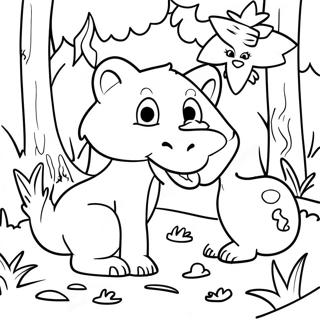 Pagina Da Colorare Di Creature Selvagge Giocose Nel Bosco 108000 45042