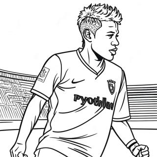 Pagina Da Colorare Neymar In Azione Sul Campo 108439 45381