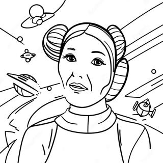 Pagina Da Colorare Della Principessa Leia Nella Battaglia Spaziale 108853-45701
