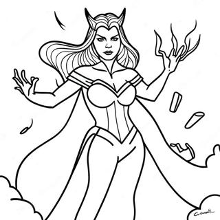 Pagina Da Colorare Della Strega Scarlatta Che Lancia Incantesimi 109215 46050
