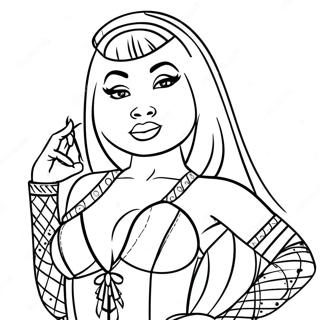Pagina Da Colorare Di Nicki Minaj In Abito Glamour 110086-46728