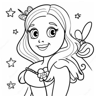 Pagina Da Colorare Della Fata Barbie Scintillante Con Bacchetta 110136-46761