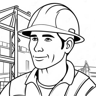 Pagina Da Colorare Del Lavoratore Edile Con Casco Di Sicurezza 110575 47104