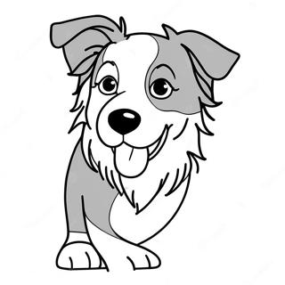 Pagina Da Colorare Del Pastore Australiano Con La Palla 110885-47349