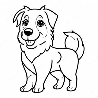 Pagina Da Colorare Del Pastore Australiano Con La Palla 110885-47350