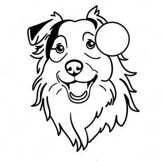 Pagina Da Colorare Del Pastore Australiano Con La Palla 110885-47351