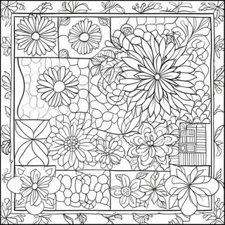 Pagina Da Colorare Di Un Copriletto Colorato A Patchwork 110985 47443