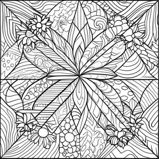 Pagina Da Colorare Di Un Copriletto Con Motivo Geometrico 110987-47449