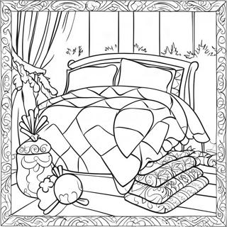Pagina Da Colorare Di Un Copriletto Accogliente Invernale 110988 47453