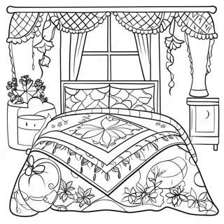 Pagina Da Colorare Di Un Copriletto Accogliente Invernale 110988 47455