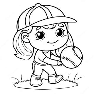 Pagina Da Colorare Di Softball Carino 111061-47499