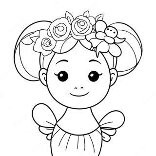 Pagina Da Colorare Di Una Ballerina Carina Con Una Corona Di Fiori 11167-2582