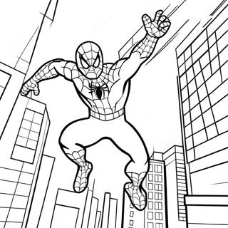 Pagina Da Colorare Spiderman Che Dondola Per La Citta 112445-48582