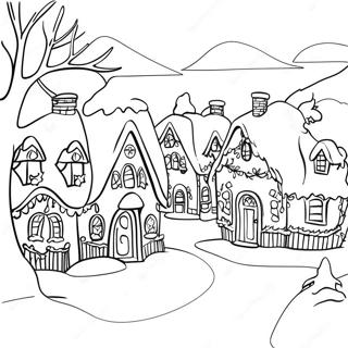 Pagina Da Colorare Del Villaggio Di Natale Nevoso 112498 48627