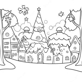 Pagina Da Colorare Del Villaggio Di Natale Fantasioso 112500-48635