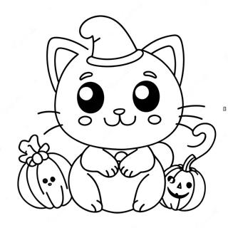 Gattino Di Halloween Pagine Da Colorare