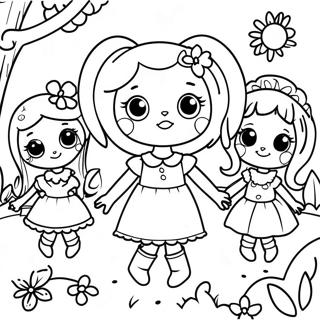 Pagina Da Colorare Degli Amici Di Lalaloopsy In Un Giardino 112962 48989