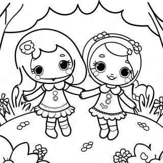 Pagina Da Colorare Degli Amici Di Lalaloopsy In Un Giardino 112962 48991