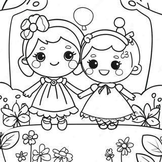 Pagina Da Colorare Degli Amici Di Lalaloopsy In Un Giardino 112962 48992
