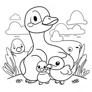 Pagina Da Colorare Della Famiglia Di Oche Carine 113012-49144