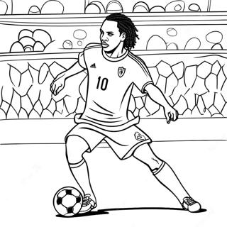 Pagina Da Colorare Di Ronaldinho Che Dribbla Un Pallone Da Calcio 113887-49822