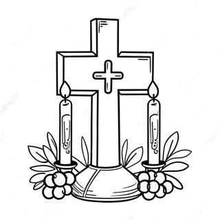 Pagina Da Colorare Di Una Croce E Candele Per La Comunione 113916-49853