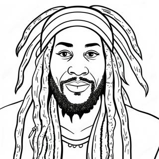 Pagina Da Colorare Di Un Uomo Rasta Giamaicano Con Dreadlocks 114274 50136
